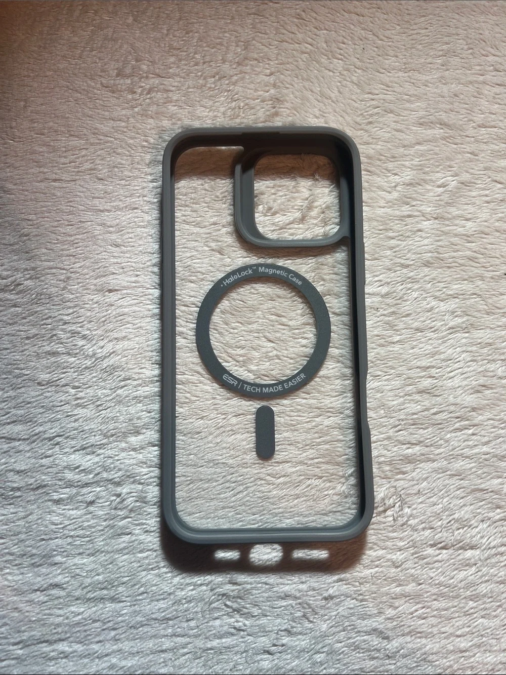 iPhone 16 Pro Max HaloLock Magnetic Clear and Grey Phone Case